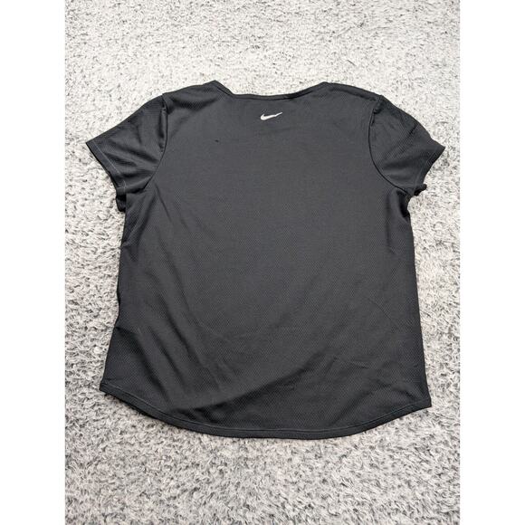 Nike Shirt Women Medium Black Dri Fit Round Neck Tennis Athleisure Golf Gym - Picture 5 of 6